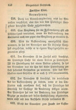 Zwölfter Titel. Verwahrung