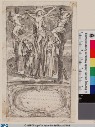 Christus am Kreuz mit den Schächern, Maria und Johannes