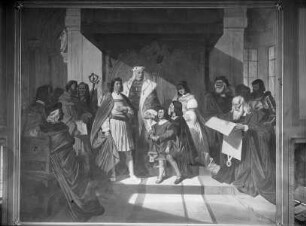 "Vaterländische Geschichtsgalerie": Herzog Albrecht IV. gründet das Recht der primo genitur in der Erbfolge Bayerns, im Jahre 1508