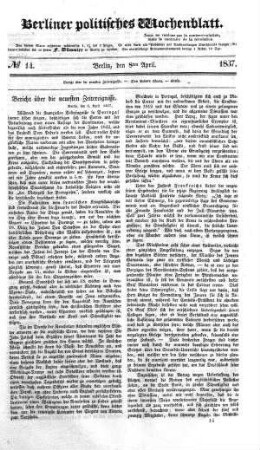 No 14, 8. April 1837