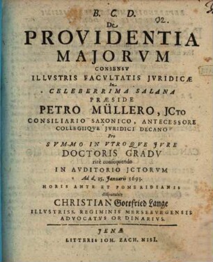 De providentia maiorum