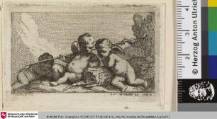 [Putti mit Hirtenstab und Schafen]