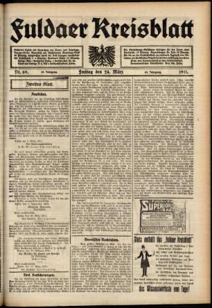 Zweite Ausgabe vom Freitag, den 24. März 1911.