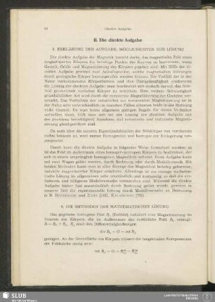 II. Die direkte Aufgabe