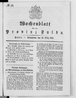 Nr. 13, Ausgabe vom 29. März 1845