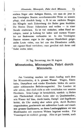 IV. Minnetonka, Minneapolis, Fahrt durch Minnesota