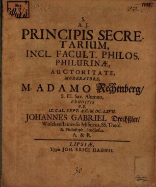 Principis secretarium delineatum