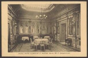 Ansichtskarte "Hotel Prinz Albrecht", Spiegelzimmer, Prinz-Albrecht-Straße 9