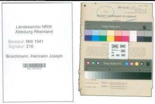 Entnazifizierung Hermann Joseph Broichmann , geb. 16.10.1899 (Arzt)
