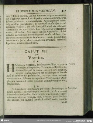 Caput VII. De Vomitu