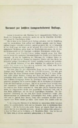 Vorwort zur sechsten (umgearbeiteten) Auflage