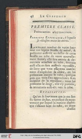 Première classe: Phénomenes d'attraction
