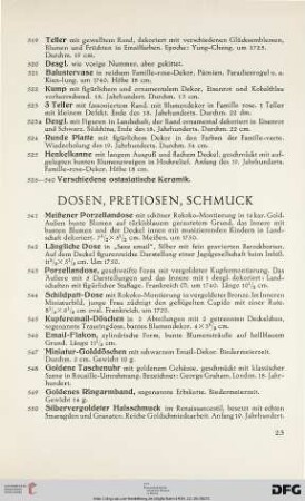 Dosen, Pretiosen, Schmuck (Nr. 541-568)