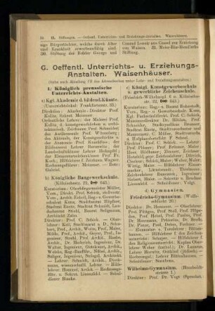 Oeffentl. Unterrichts- u. Erziehungs-Anstalten, Waisenhäuser