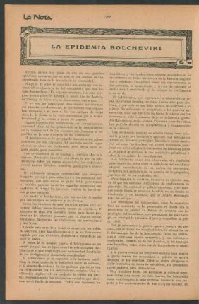 La epidemia bolcheviki