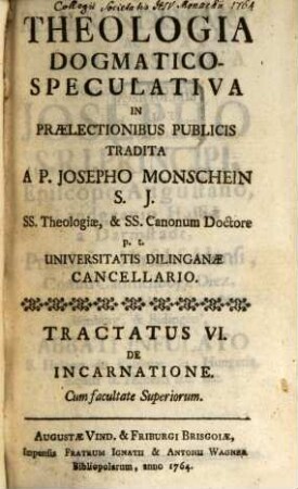 Theologia Dogmatico-Speculativa, 6. De Incarnatione