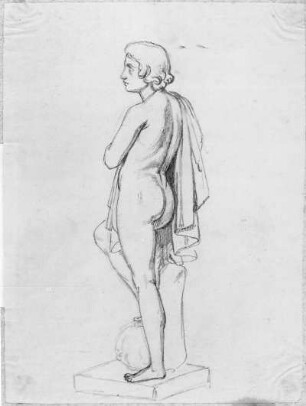 David : Rietschel, Ernst. David. Bleistift auf hellelfenbeinfarbenen Velin; 23,2 x 17,1 cm. Sommer 1828. Privatbesitz (Nachlass des Künstlers). WVZ 215