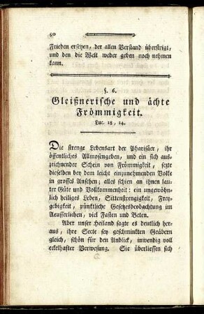 §. 6. Gleißnerische und ächte Frömmigkeit.