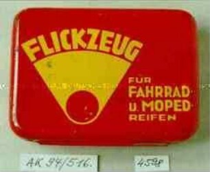 Blechdose für "FLICKZEUG FÜR FAHRRAD- u. MOPED-REIFEN"