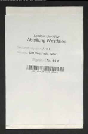 Ober-Albaum: Verzeichnis des Keller-Gutes des Joh. Voß