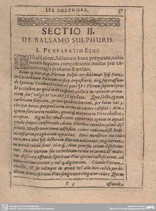 Sectio II. De Balsamo Sulphuris.