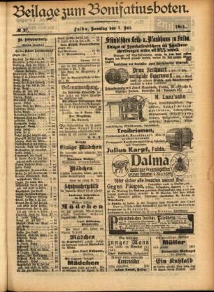 Zweite Ausgabe vom Sonntag, den 07. Juli 1901.