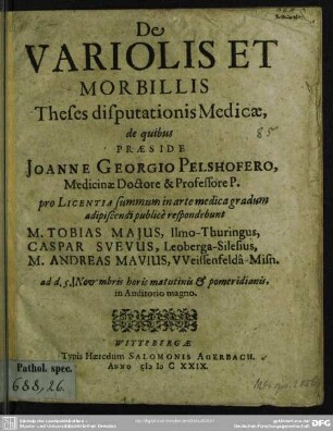 De variolis et morbillis theses