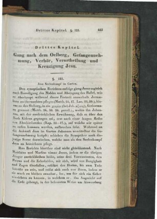 Drittes Kapitel. Gang nach dem Oelberg, Gefangennehmung, Verhör, Verurtheilung und Kreuzigung Jesu
