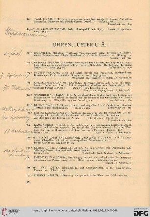 Uhren, Lüster u.ä. (Nr. 875-890)