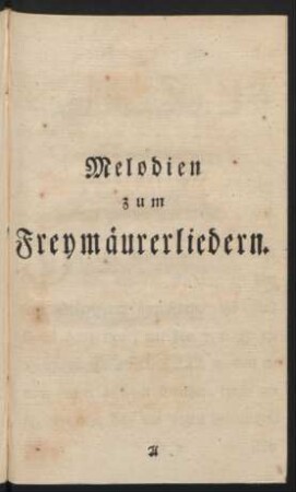 Melodien zum Freymäurerliedern