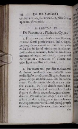 Subsectio VI. De Pavonibus, Phasianis, Cygnis