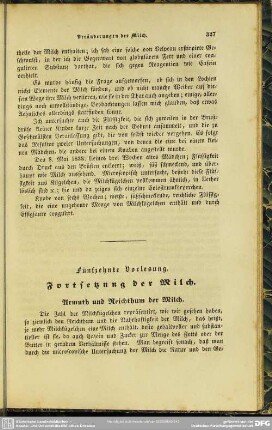 Fünfzehnte Vorlesung. Fortsetzung der Milch