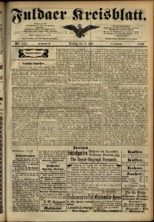Zweite Ausgabe vom Freitag, den 02. Juli 1909.