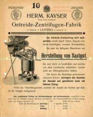 Herstellung von Saatgut mittels Getreide-Zentrifugen