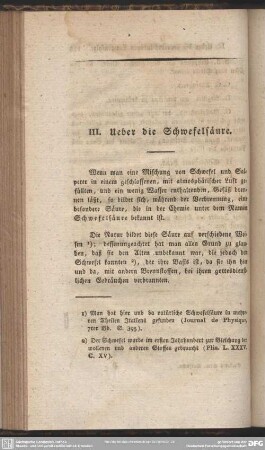 III. Ueber die Schwefelsäure