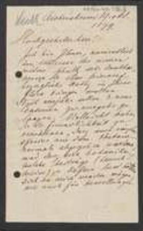 Brief von Karl Keck an Unbekannt