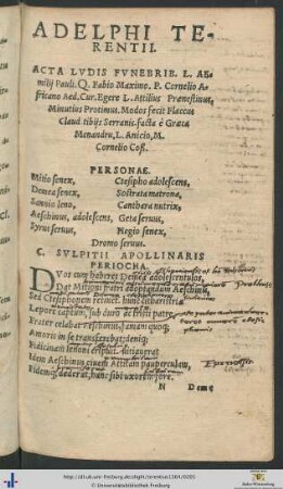 Adelphi Terentii.