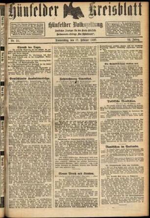 Ausgabe vom Donnerstag, den 17. Februar 1927.