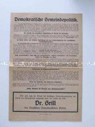 Maueranschlag der DDP zu kommunalpolitischen Themen