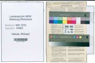 Entnazifizierung Richard Heinze , geb. 21.01.1901 (Kaufmann)