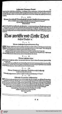 Das zwölffte und Letzte Theil