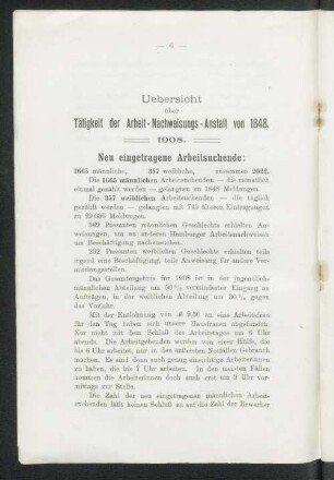Uebersicht über Tätigkeit der Arbeit-Nachweisungs-Anstalt von 1828.