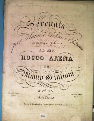 Serenata per flauto, o violino e chitarra : opa. 127