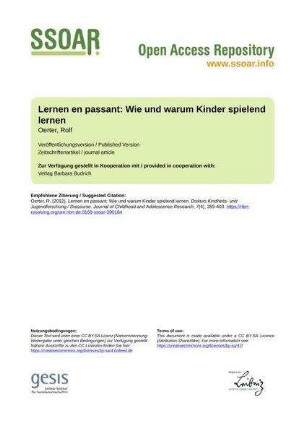 Lernen en passant: Wie und warum Kinder spielend lernen