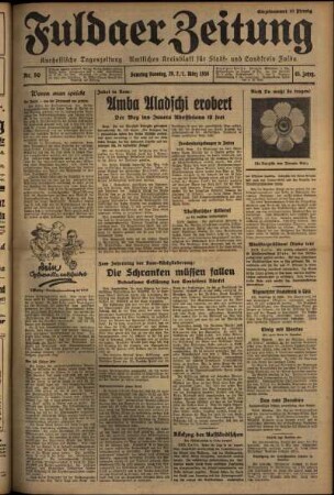 Erste Ausgabe vom Samstag, den 29. Februar 1936.