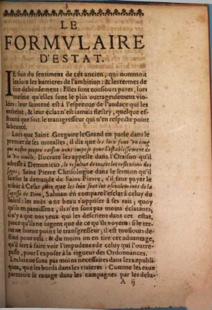 Le Formulaire d'Estat faisant voir par la raison et par l'histoire