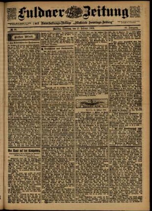 Erste Ausgabe vom Dienstag, den 17. Februar 1903.