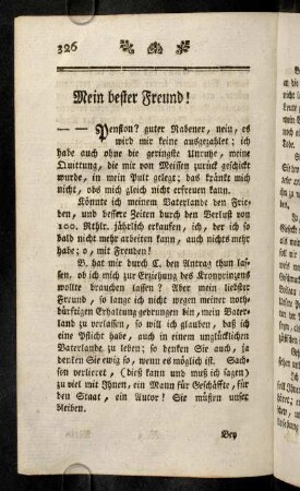 326-332, Mein bester Freund! - Liebster Gellert!