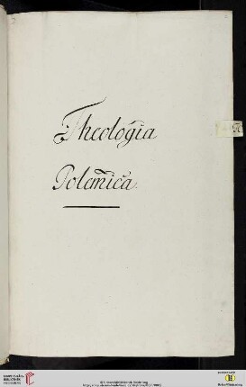 Einleitung zum zweiten Titulus (der Classis III Theologica): Theologia Polemica