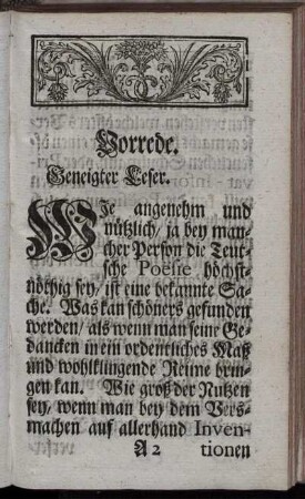 Vorrede. Geneigter Leser.